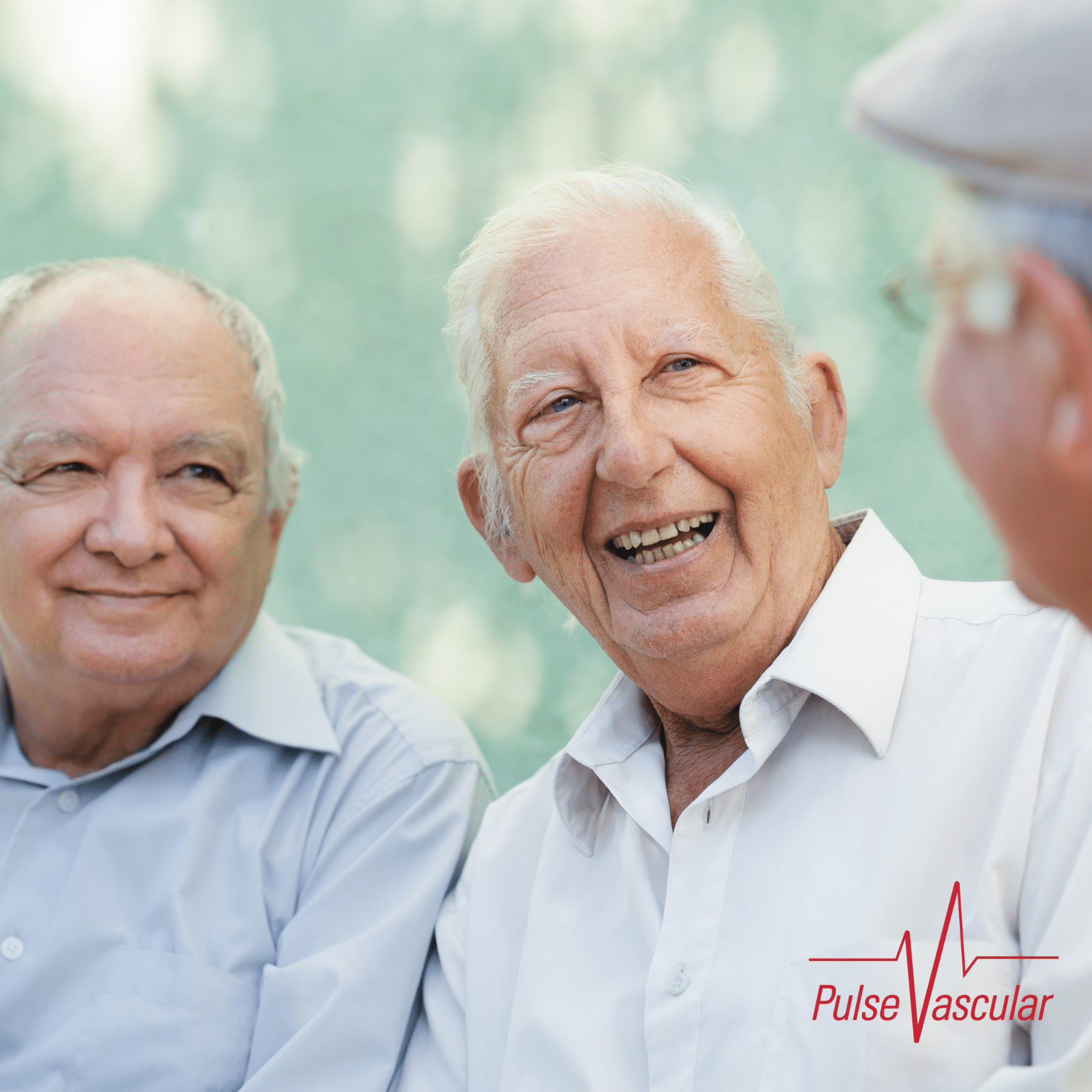 Men’s health month Older men discussing men's health month.