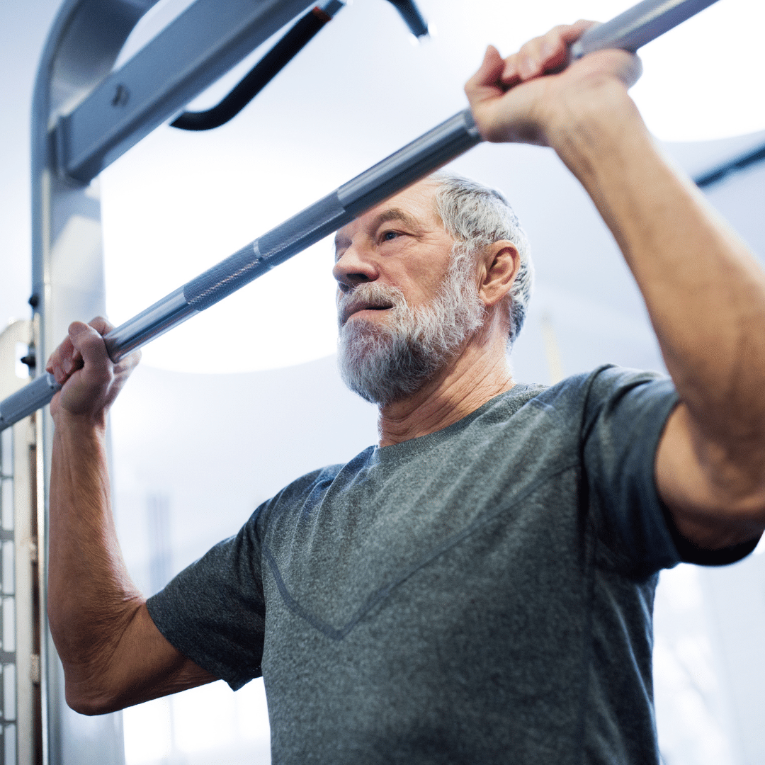 Man lifting weights.